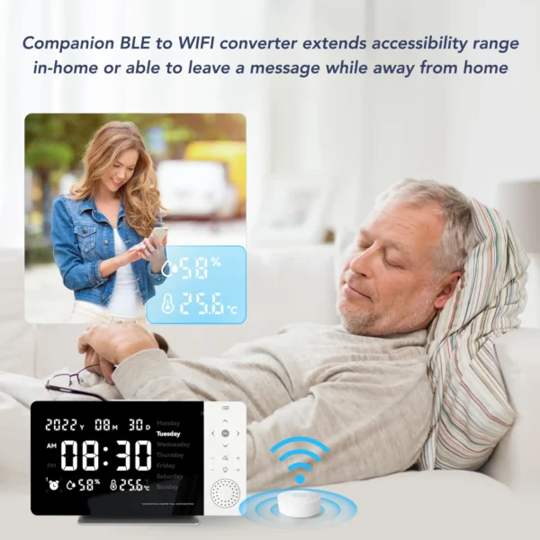 SmartCuckoo Sleep Aid Alarm Clock for Elder Care with Voice Message, Stress Relief White Noise, 8” display & Night Light - Image 9