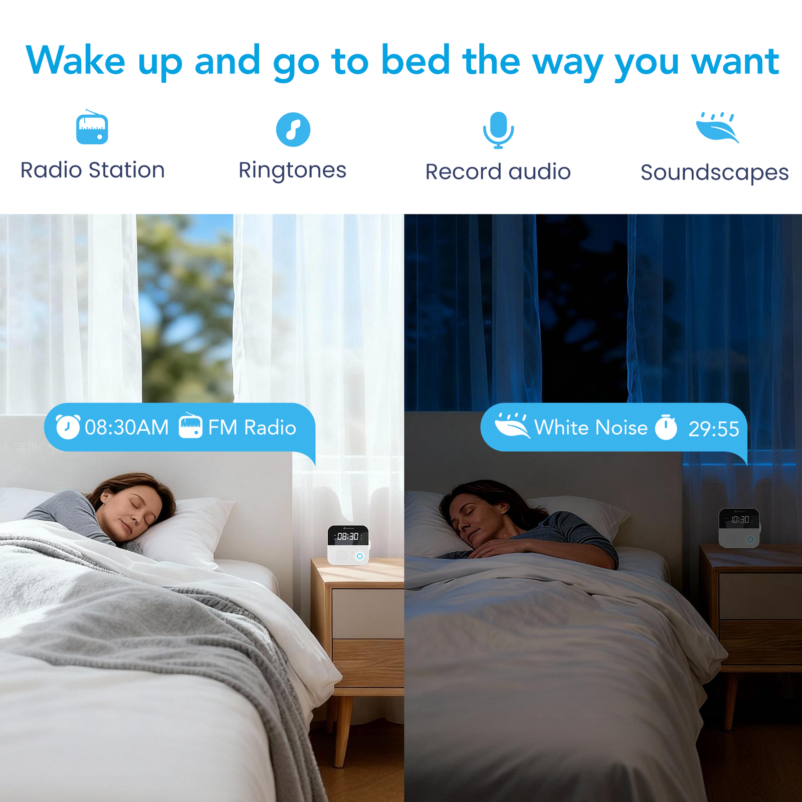 SmartCuckoo Wi-Fi Alarm Clock Radio - Voice Recording, Sleep Sounds, App Control, Auto-Dimmer, Multi-Alarms. Your Remote Management Solution for Family & Dependent Care SmartCuckoo Wi-Fi Alarm Clock Radio - Voice Recording, Sleep Sounds, App Control, Auto-Dimmer, Multi-Alarms. Your Remote Management Solution for Family & Dependent Care - Image 6