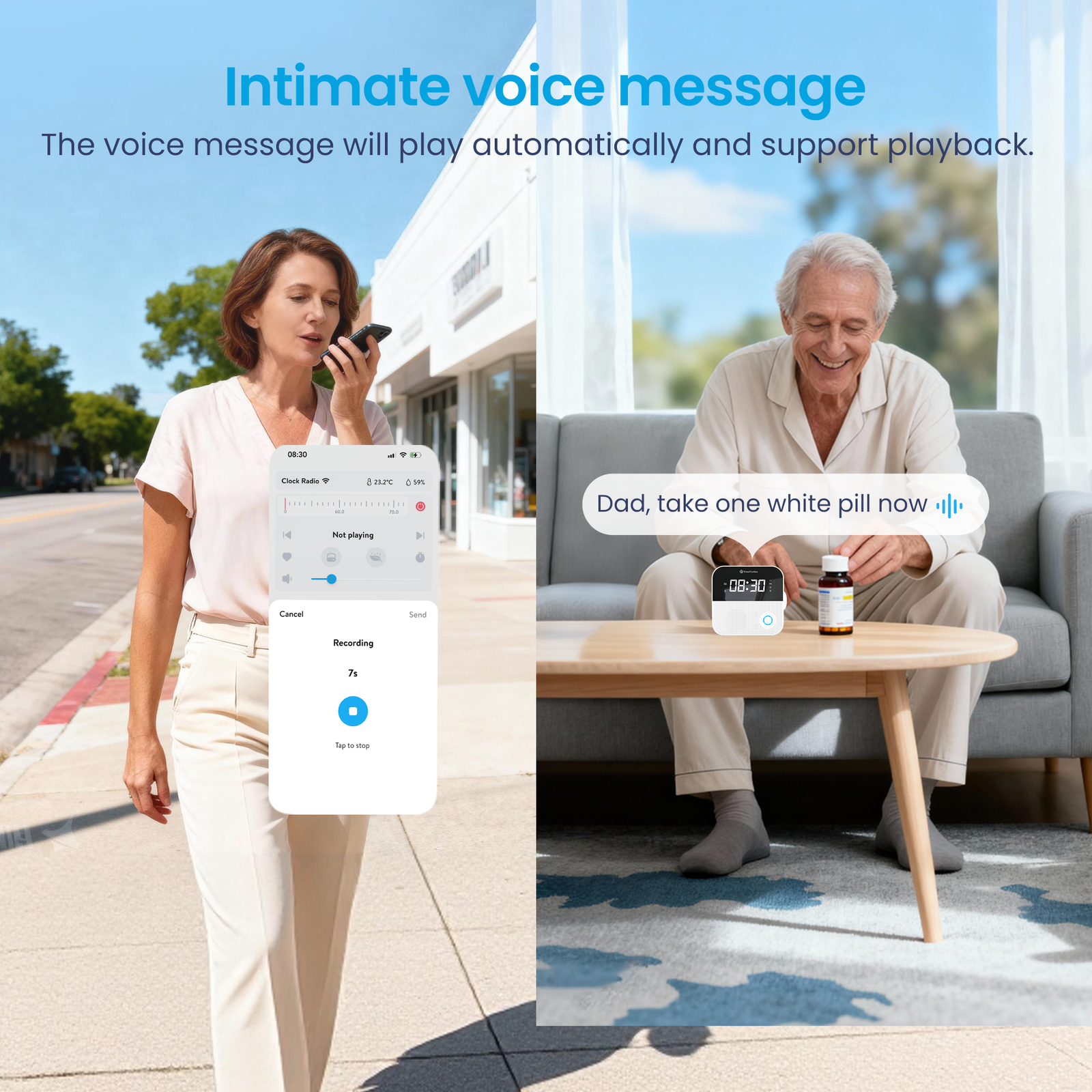 SmartCuckoo Wi-Fi Alarm Clock Radio - Voice Recording, Sleep Sounds, App Control, Auto-Dimmer, Multi-Alarms. Your Remote Management Solution for Family & Dependent Care SmartCuckoo Wi-Fi Alarm Clock Radio - Voice Recording, Sleep Sounds, App Control, Auto-Dimmer, Multi-Alarms. Your Remote Management Solution for Family & Dependent Care - Image 4