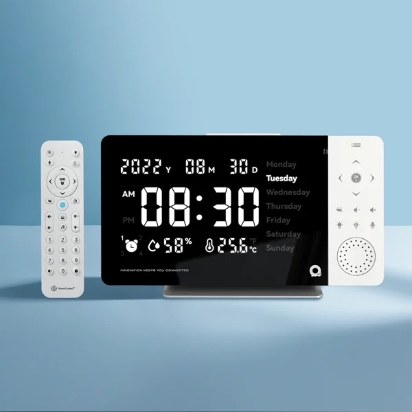 SmartCuckoo Sleep Aid Alarm Clock for Elder Care with Voice Message, Stress Relief White Noise, 8” display & Night Light